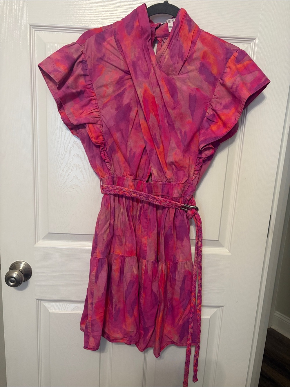 Derek Lam Pink & Orange cut out Mini Dress